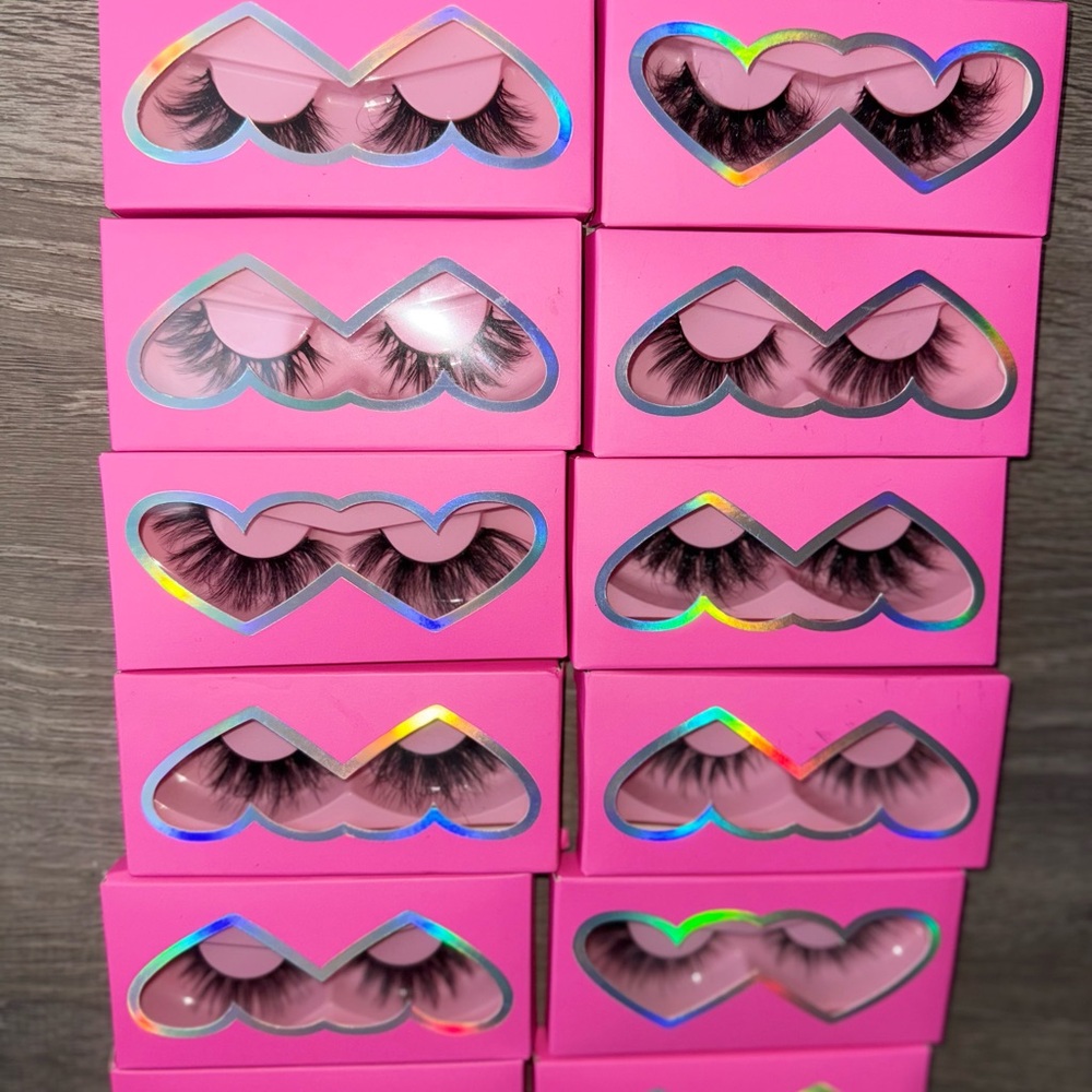 Pink Eyelash Set 10 Packs Of Mink 5D Eyelashes Different Kinds And Lengths